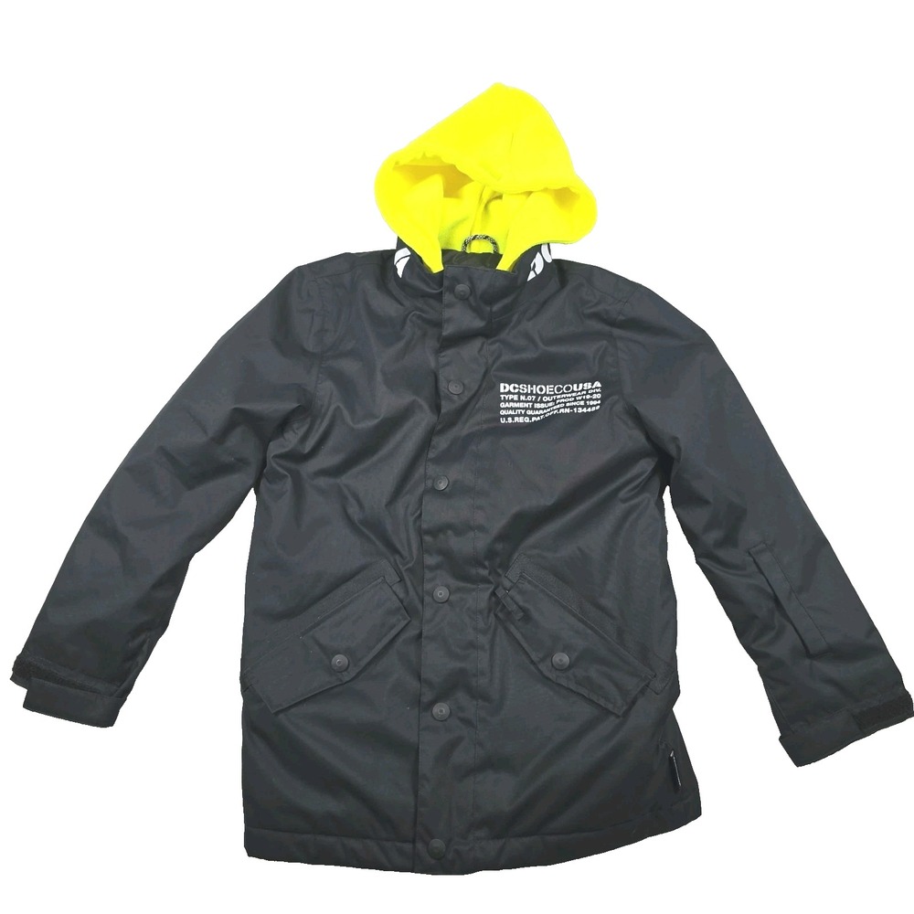 DC Shoes Union Jacket Youth Size 10 M Snow Rain Proof 10K Black‎ Hooded